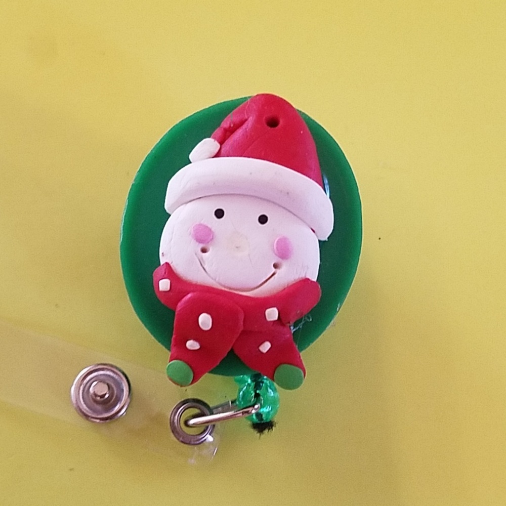 Snow Man Retractable Name Badge Holder